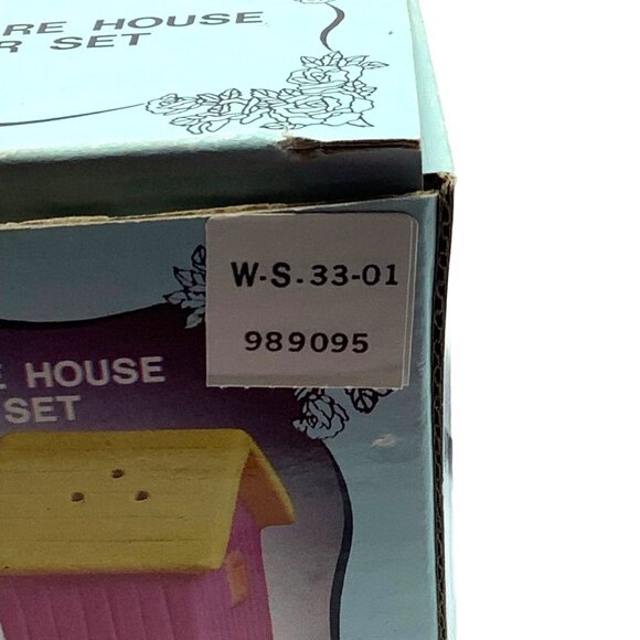 Vtg Earthenware House Salt Pepper Shakers Neon Bright Colors Unused In Box 1988 - Picture 6 of 10